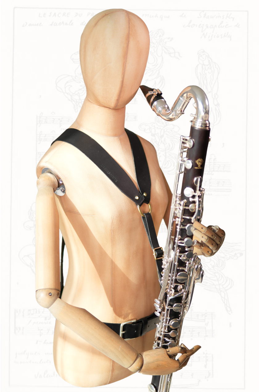 Ergonomic leather harness for sax & clarinet