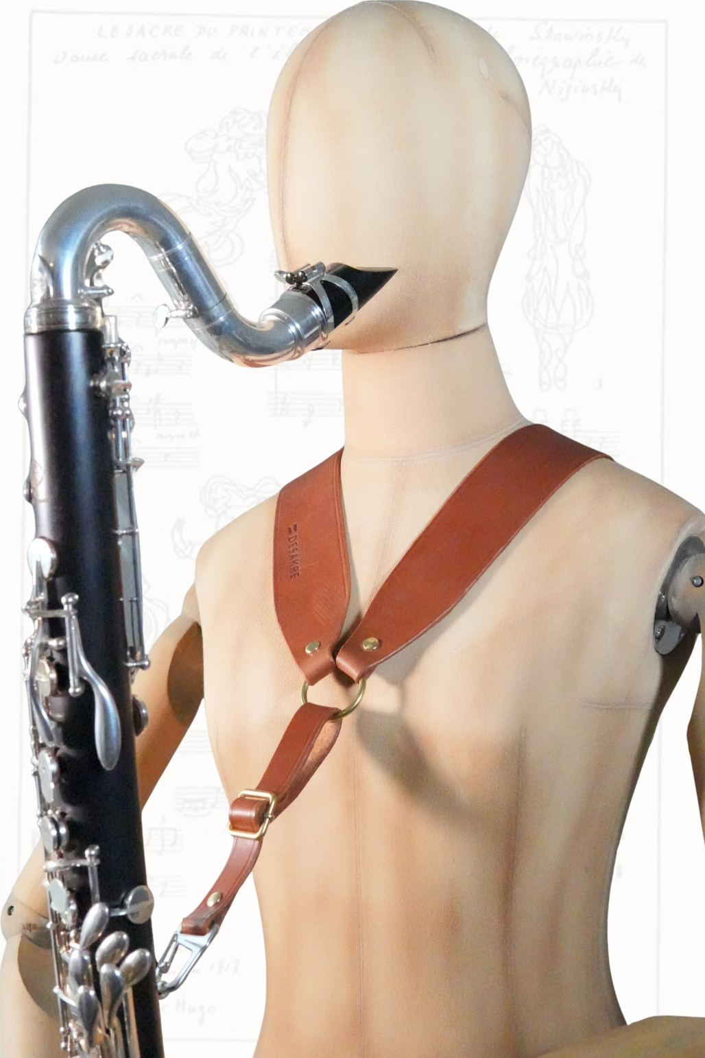 Ergonomic leather harness for sax & clarinet